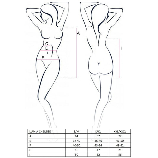 PASSION - WOMAN LUMIA CHEMISE NEGRO TALLA L/XL