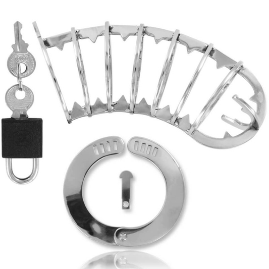 METALLO DURO - GABBIA PER PENE CON BLOCCAGGIO DI SICUREZZA 14 CM