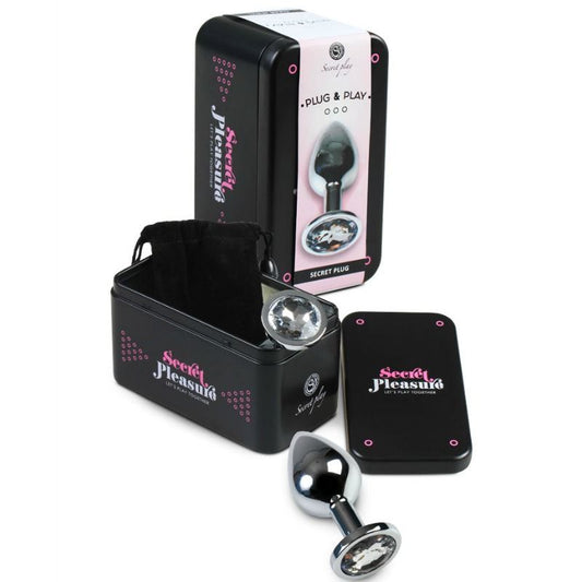 SECRETPLAY - PLUG ANALE IN ALLUMINIO TRASPARENTE 8 CM 