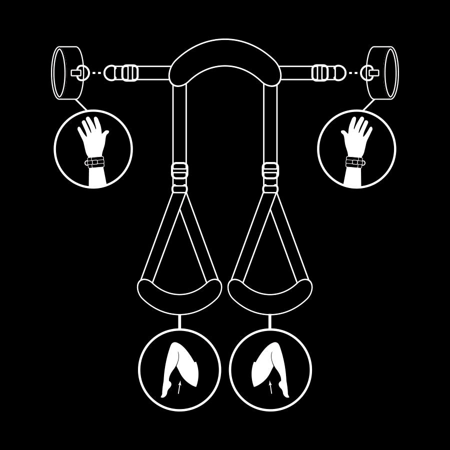 FETISH SOTTOMESSA - POSIZIONE A GAMBE APERTE CON MANETTE RIVESTITE IN NOPRENE