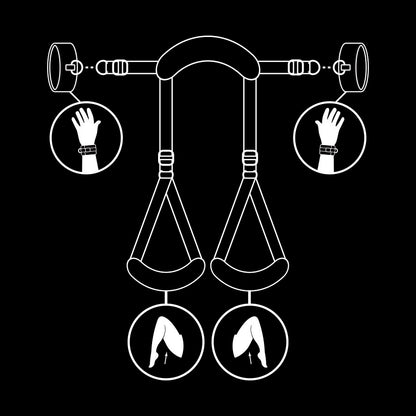 FETISH SOTTOMESSA - POSIZIONE A GAMBE APERTE CON MANETTE RIVESTITE IN NOPRENE