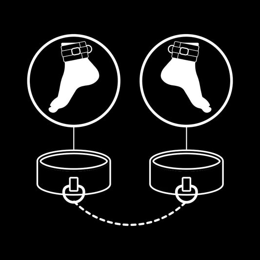 FETISH SUBMISSIVE - Manette per la caviglia in pelle vegana con fodera in Nonprene