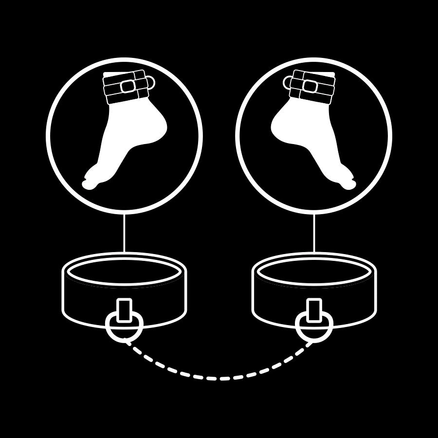 FETISH SUBMISSIVE - Manette per la caviglia in pelle vegana con fodera in Nonprene