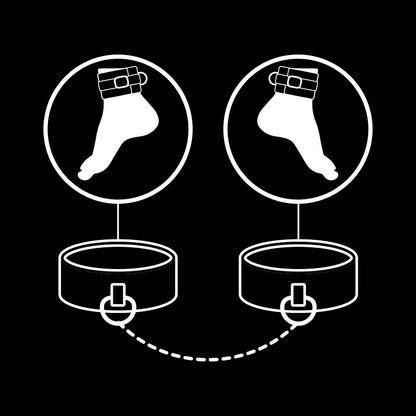 FETISH SUBMISSIVE - Manette per la caviglia in pelle vegana con fodera in Nonprene