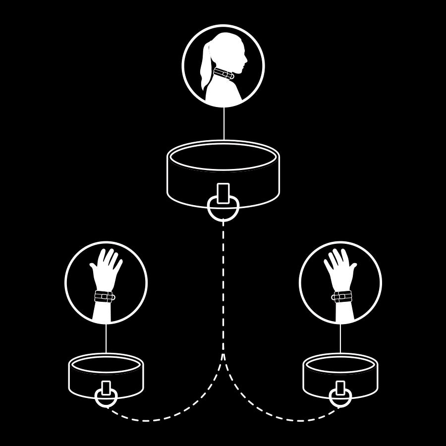 SOTTOMESSA FETISH - COLLARE E MANETTE IN PELLE VEGANA CON FODERA IN NOPRENE