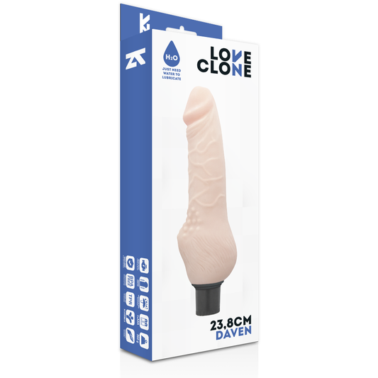 LOVECLONE - DAVEN VIBRATORE REALISTICO AUTOLUBRIFICANTE 23,8 CM -O- 3,8 CM