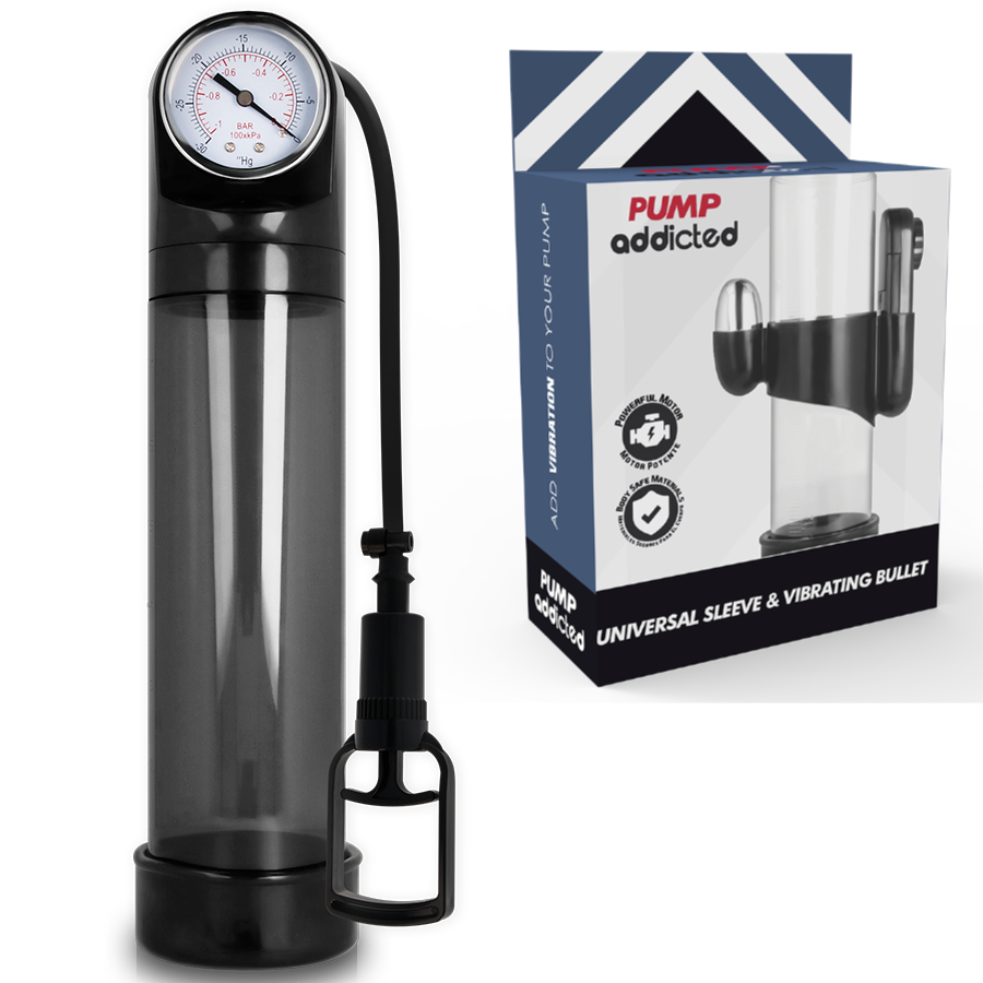 PUMP ADDICTED - POMPA PER L'EREZIONE RX9 NERA CON VIBRATORE