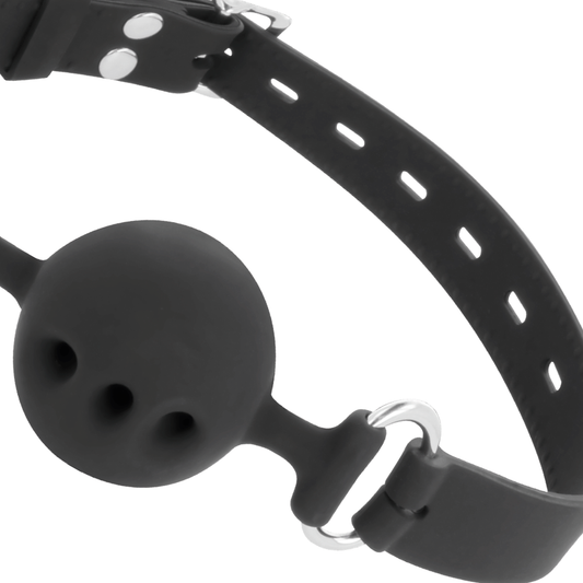 DARKNESS - BAVAGLIO TRASPIRANTE IN SILICONE NERO