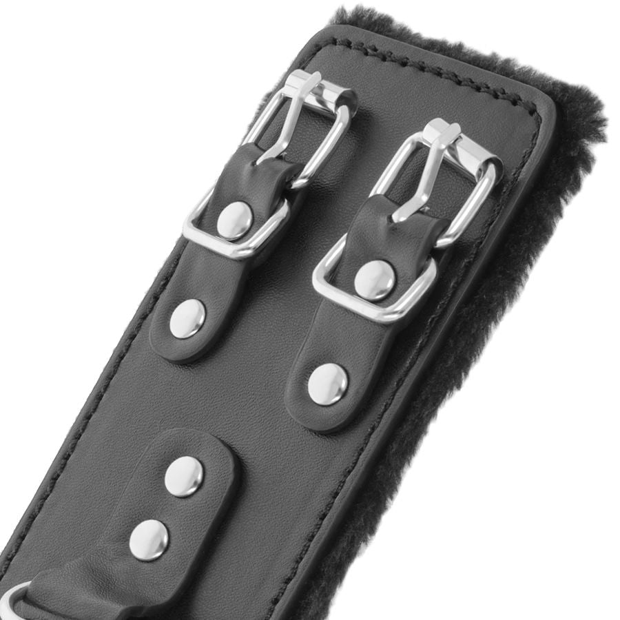 DARKNESS - MANETTE IN PELLE REGOLABILI CON LINEA NERA