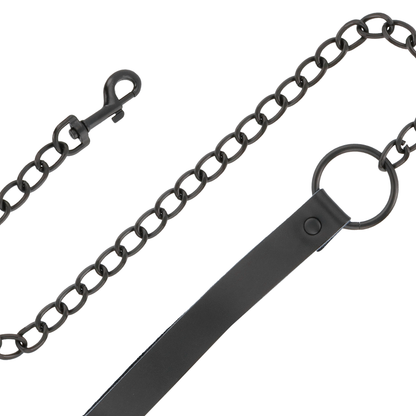 OSCURITÀ - MANETTE E COLLARE IN PELLE NERA