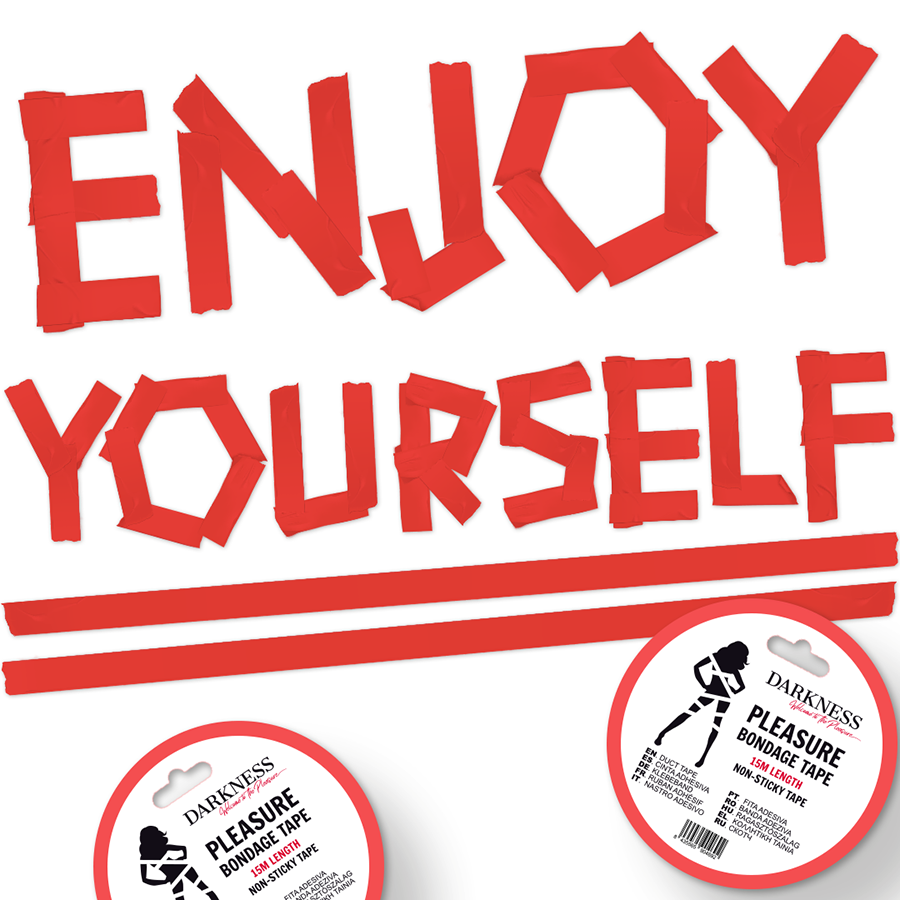 DARKNESS - NASTRO BONDAGE ROSSO NON APPICCICOSO 15M