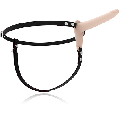 IMBRACATURA SOTTOMESSA FETISH - VIBRATORE IN SILICONE CARNE 15 CM