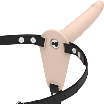 IMBRACATURA SOTTOMESSA FETISH - VIBRATORE IN SILICONE CARNE 15 CM
