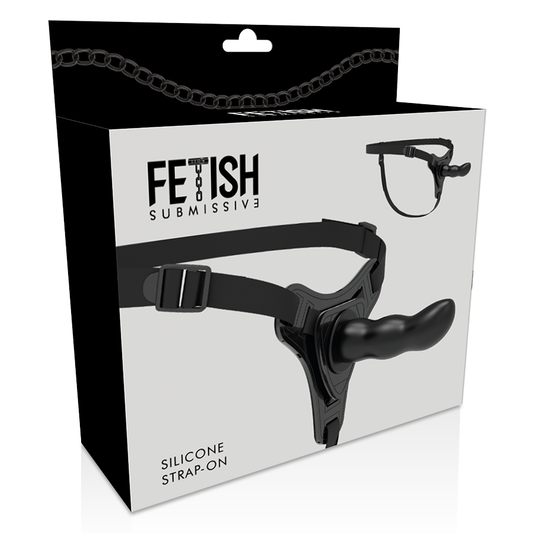 IMBRACATURA SOTTOMESSA FETISH - SILICONE NERO PUNTO G 16 CM