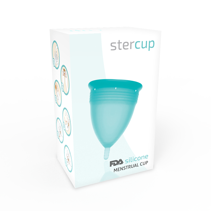 STERCUP - COPPA MESTRUALE IN SILICONE ACQUAMARINA FDA - TAGLIA L