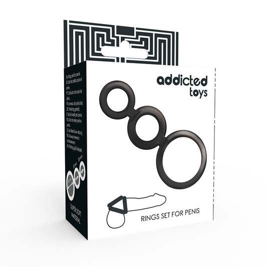 ADDICTED TOYS - SET DI ANELLI PER PENE E TESTICOLI - SMOKED