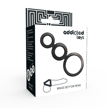ADDICTED TOYS - SET DI ANELLI PER PENE E TESTICOLI - SMOKED