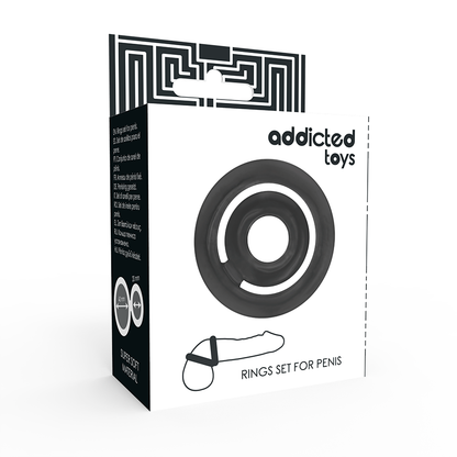 ADDICTED TOYS - POTENZ SET ANELLI PER PENE NERI