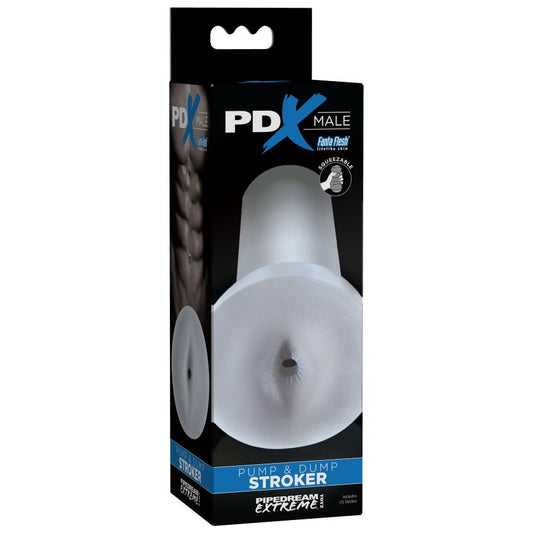 PDX MALE - MASTURBATORE STROKER CON POMPA E SCARICO - TRASPARENTE