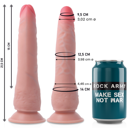 ROCKARMY - DILDO CRUSADER REALISTICO DOPPIA DENSITÀ 21,5 CM -O- 4,46 CM
