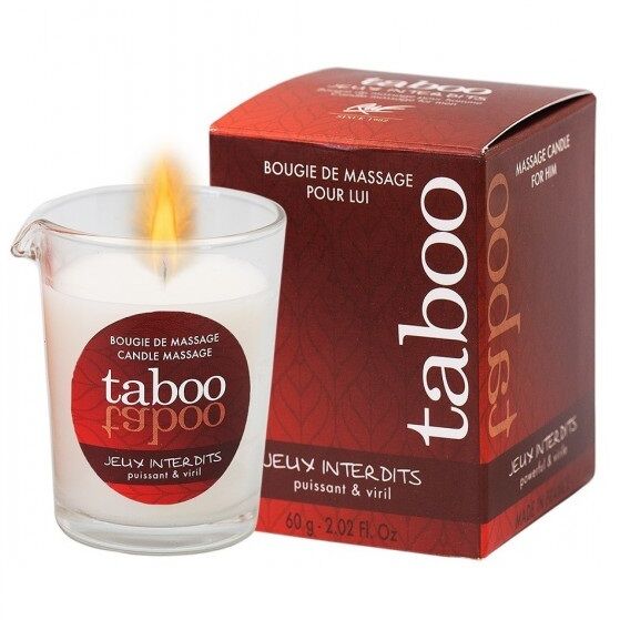 RUF - CANDELA DA MASSAGGIO TABOO PER LUI JEUX INTERDITS AROMA DI LICHENE SELVATICO