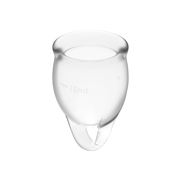 SATISFYER - KIT COPPA MESTRUALE TRASPARENTE FEEL SICURE 15 + 20 ML