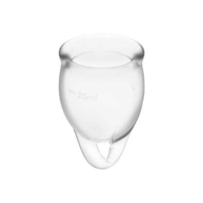 SATISFYER - KIT COPPA MESTRUALE TRASPARENTE FEEL SICURE 15 + 20 ML