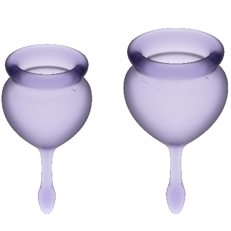 SATISFYER - KIT COPPA MESTRUALE FEEL GOOD LILLA 15 + 20 ML