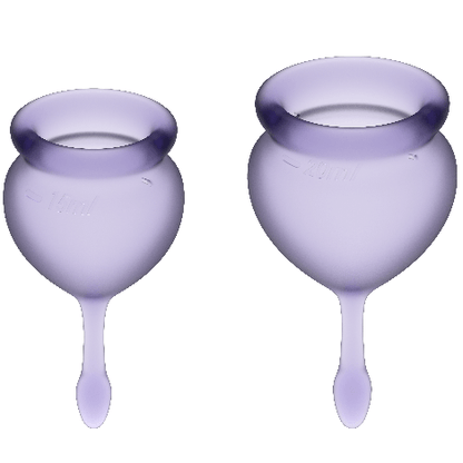 SATISFYER - KIT COPPA MESTRUALE FEEL GOOD LILLA 15 + 20 ML