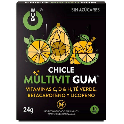 WUG GUM - GOMMA MULTIVIT VITAMINA C, H, D, BETACAROTENE, LICOPENE E TÈ VERDE 10 UNITÀ