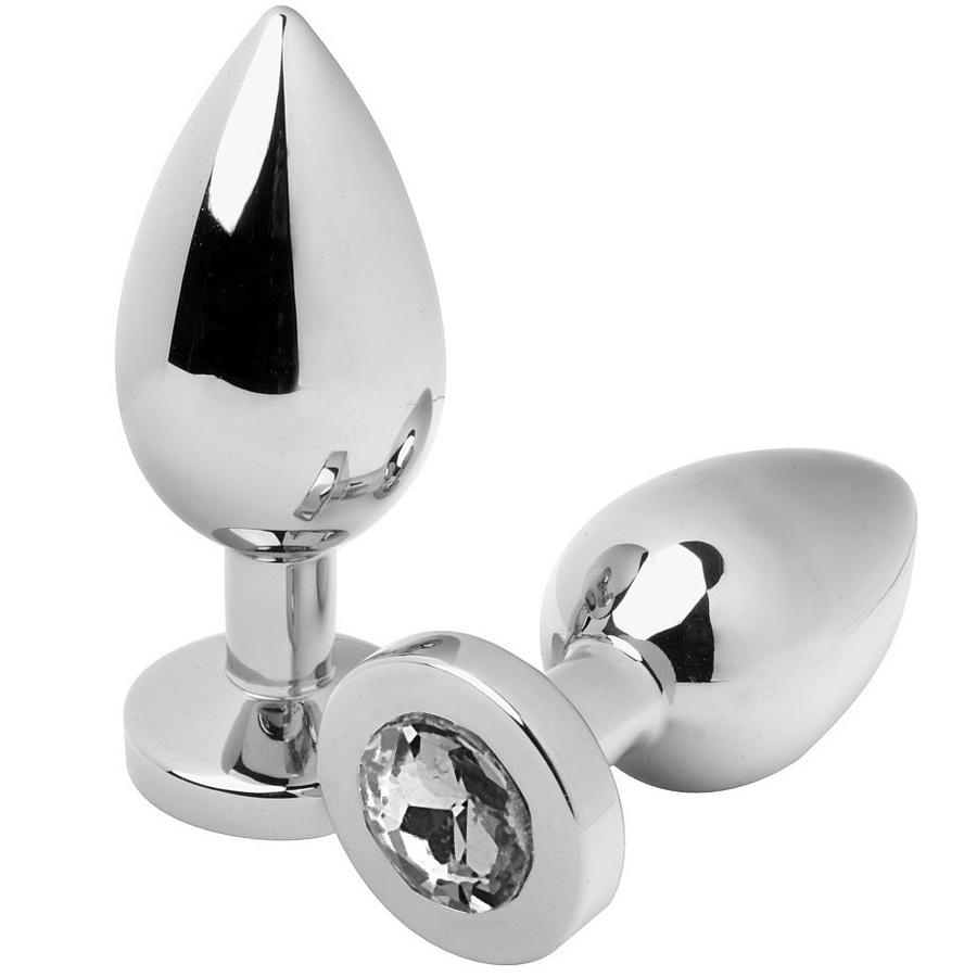METAL HARD - PLUG ANALE DIAMANTE TRASPARENTE PICCOLO 5,71 CM