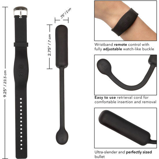 CALEXOTICS - PICCOLO PROIETTILE VIBRANTE CON BRACCIALETTO DI CONTROLLO
