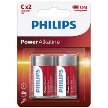 PHILIPS - BATTERIA ALCALINE POWER C LR14 BLISTER*2