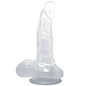 BAILE - DILDO REALISTICO CON VENTOSA E TESTICOLI 16,7 CM TRASPARENTE