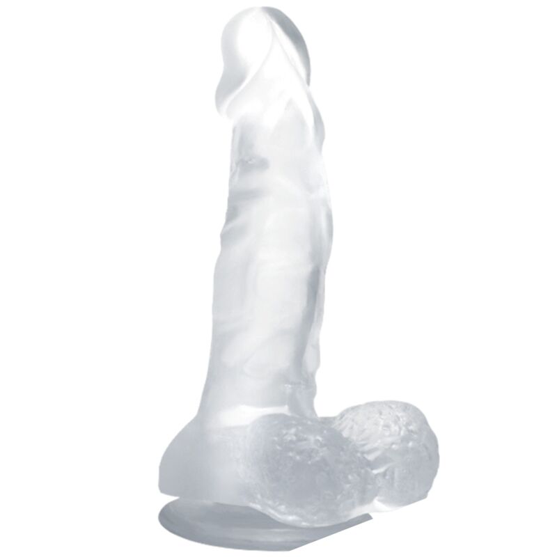 BAILE - DILDO REALISTICO CON VENTOSA E TESTICOLI 16,7 CM TRASPARENTE