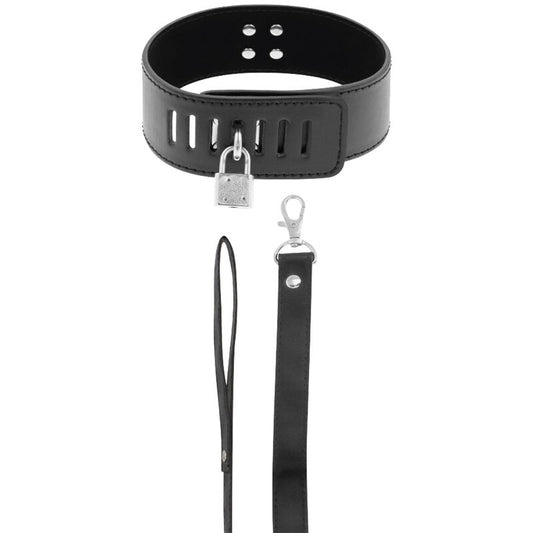 DARKNESS - COLLARE BDSM CON LUCCHETTO NERO