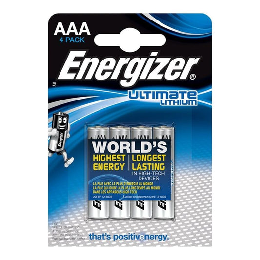 ENERGIZER - BATTERIA AL LITIO AAA ULTIMATE LITHIUM L92 LR03 1,5 V BLISTER*4
