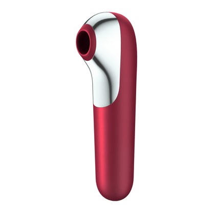 SATISFYER - VIBRATORE DUAL LOVE E ASPIRAZIONE CON ARIA PULSATA ROSSO