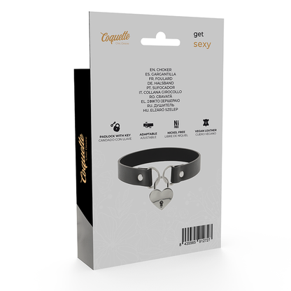 COQUETTE CHIC DESIRE - COLLANA IN PELLE VEGANA CON CUORE E CHIAVE