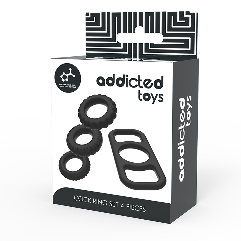 ADDICTED TOYS - SET DI 4 ANELLI PER PENE IN SILICONE