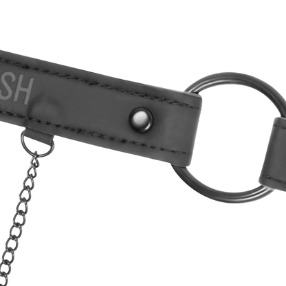 FETISH SUBMISSIVE - BAVAGLIO AD ANELLO CON MORSETTI PER CAPEZZOLI