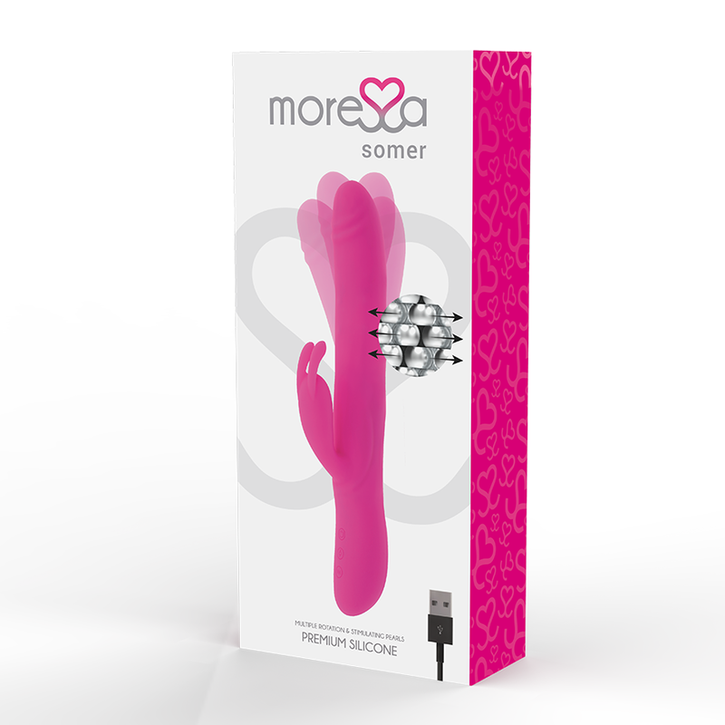 MORESSA - ROTATORE SOMER PREMIUM IN SILICONE RIVESTITO CON PERLE E VIBRAZIONE POTENTE