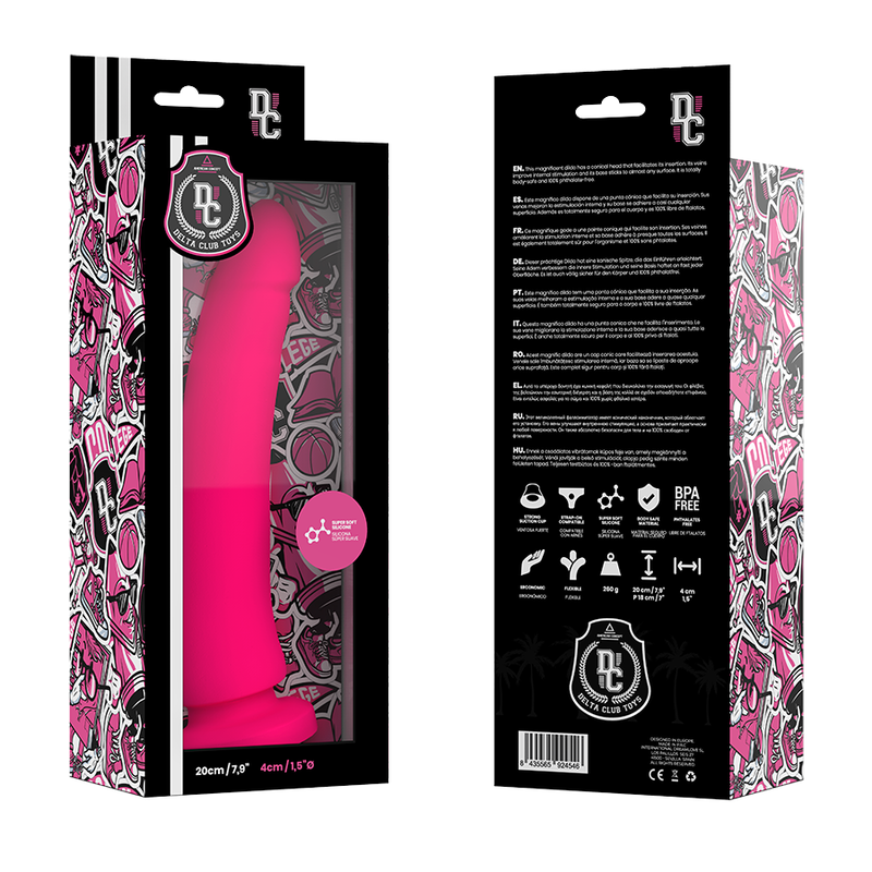DELTA CLUB - DILDO REALISTICO ROSA IN SILICONE MEDICO 20 CM -O- 4 CM