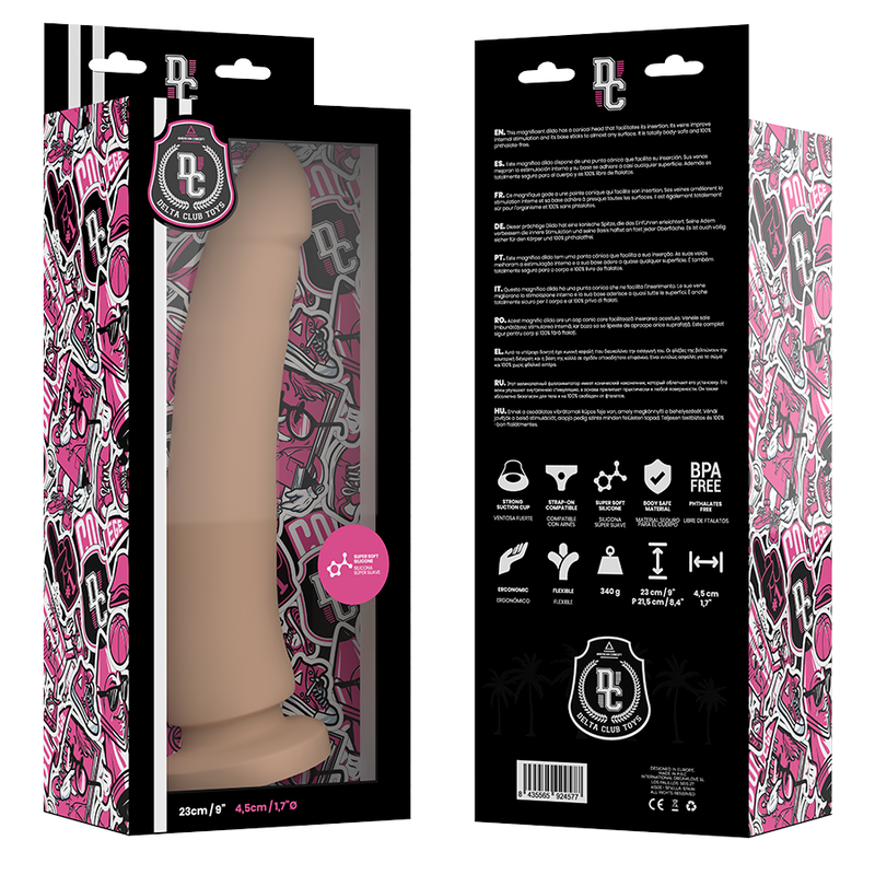 DELTA CLUB - DILDO REALISTICO IN SILICONE MEDICO NATURALE 23 CM -O- 4,5 CM