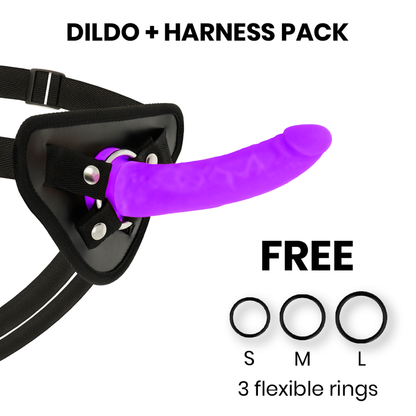 DELTA CLUB - IMBRACATURA GIOCATTOLI + DILDO IN SILICONE MEDICO LILLA 17 CM -O- 3 CM