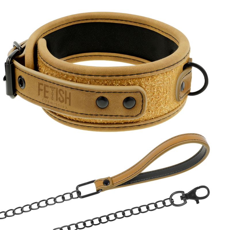 FETISH SUBMISSIVE ORIGIN - COLLANA CON CATENA RIVESTITA IN NEOPRENE