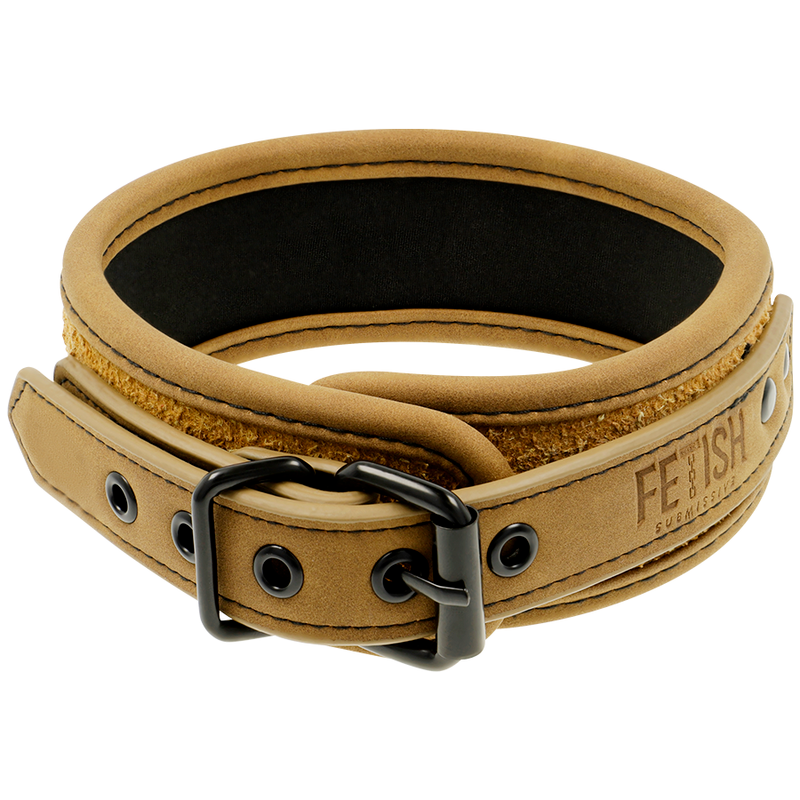 FETISH SUBMISSIVE ORIGIN - COLLANA CON CATENA RIVESTITA IN NEOPRENE
