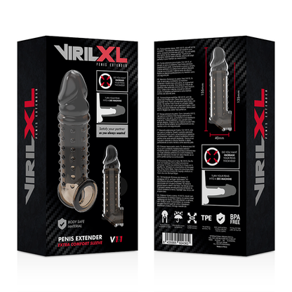 VIRILXL - ESTENSIONE E GUAINA PER PENE V11 NERA