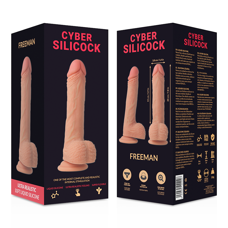 CYBER SILICOCK - FREEMAN SILICONE LIQUIDO REALISTICO 20 CM -O- 3,8 CM