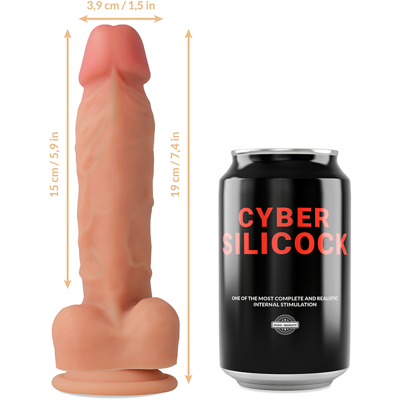 CYBER SILICOCK - IMBRACATURA IN SILICONE LIQUIDO OLIVER 19 CM -O- 3,9 CM